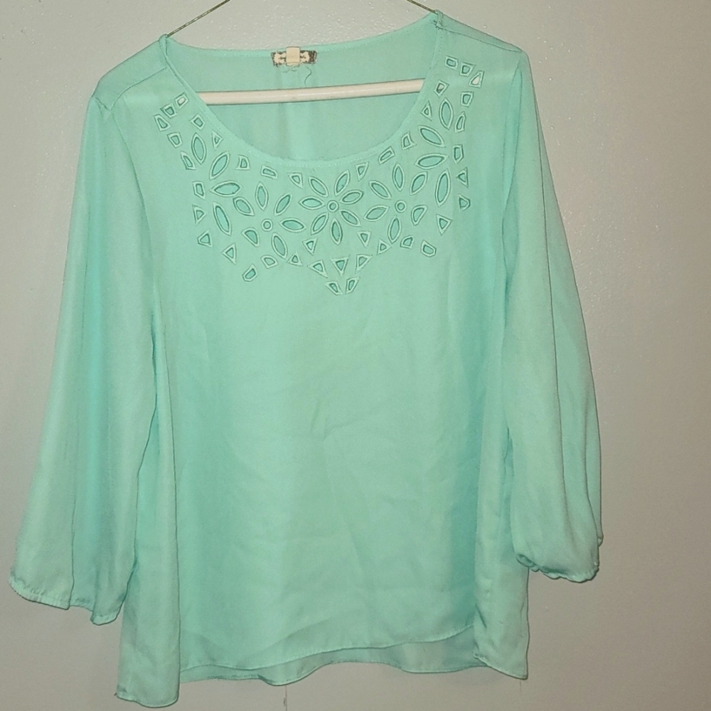 Cute teal tunic top